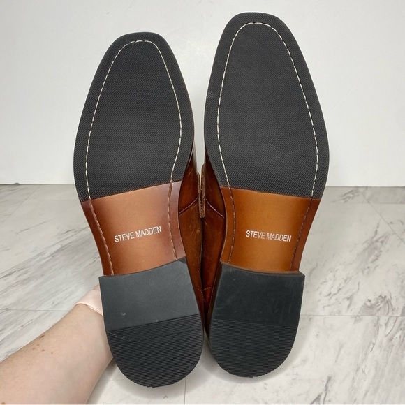 Steve Madden Darlton Cognac Leather Men’s Penny Loafer 10D - Picture 13 of 14